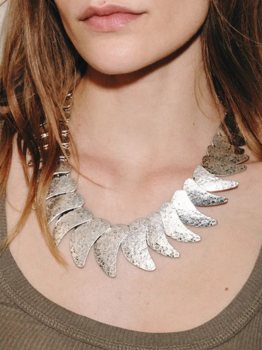 Zara Silver Teardrop Metal Plate Necklace. Brand new!